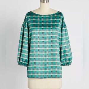 “Preened in Green” Plaid Plus Top, Hutch, Size XXL